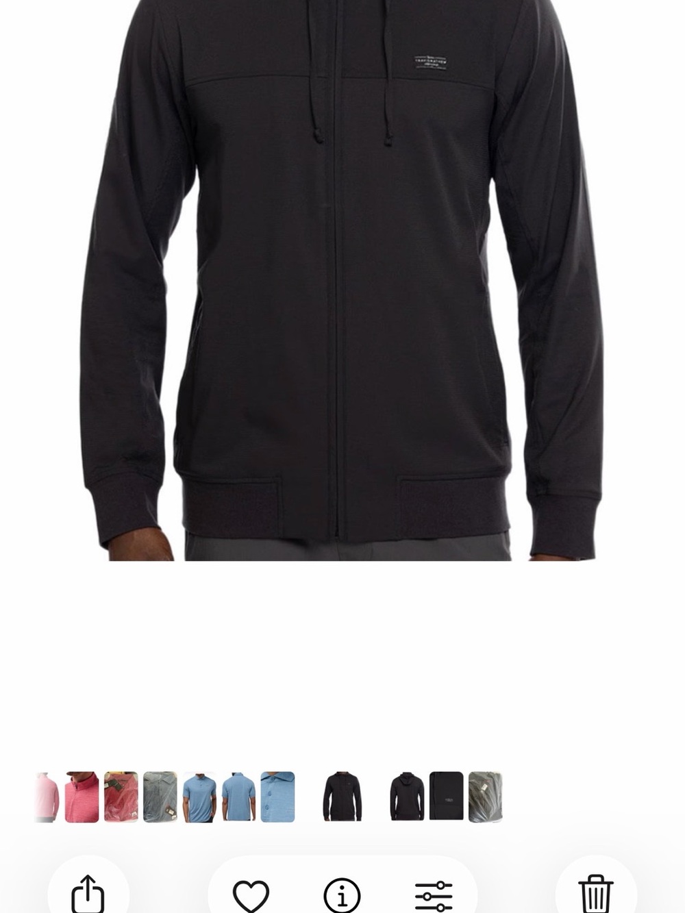 Travis Mathew Black Lightweight Full-Zip Shirt Jacket. Size Medium